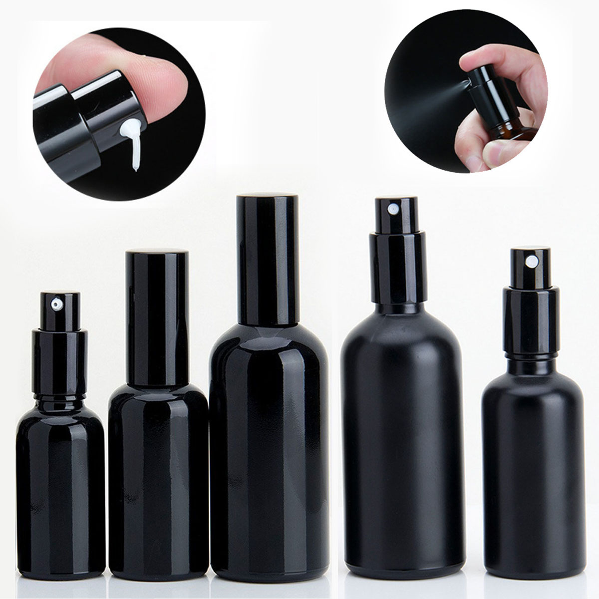Fragrance Atomizer Pump - 10ml to 100ml Essential Oil Black